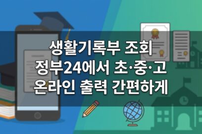 생활기록부 조회 방법 :정부24 초·중·고 온라인 출력 정리