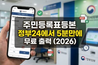 주민등록표등본 인터넷발급 총정리:출력부터 PDF 저장까지 (2026)