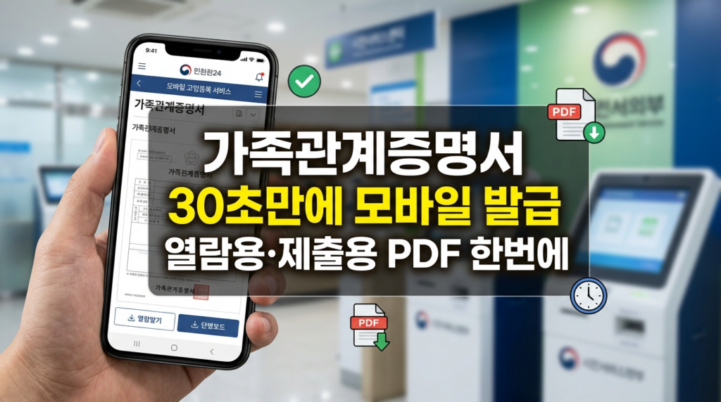 가족관계증명서 모바일 발급 썸네일