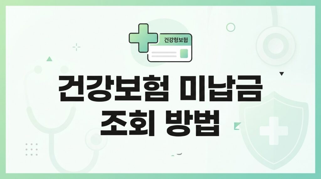 건강보험 미납금 조회 방법